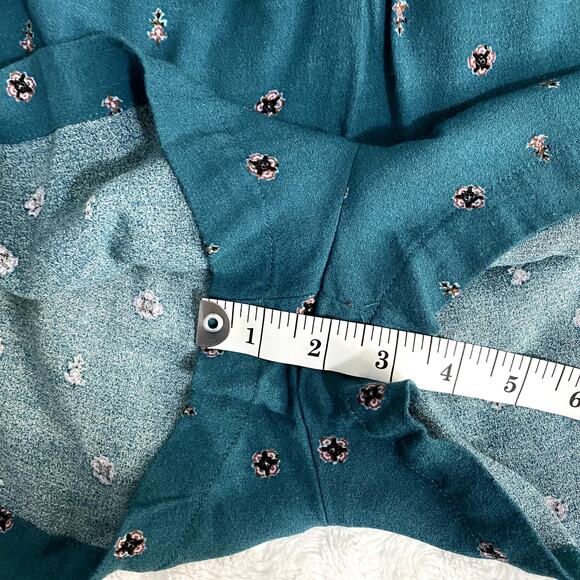 Free People Green Love Grows Printed Long Sleeve Key Hole Boho Romper S - Picture 9 of 9